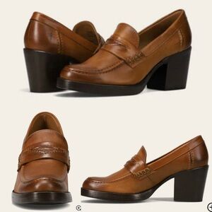 Frye caramel penny loafers, new, women’s size 10